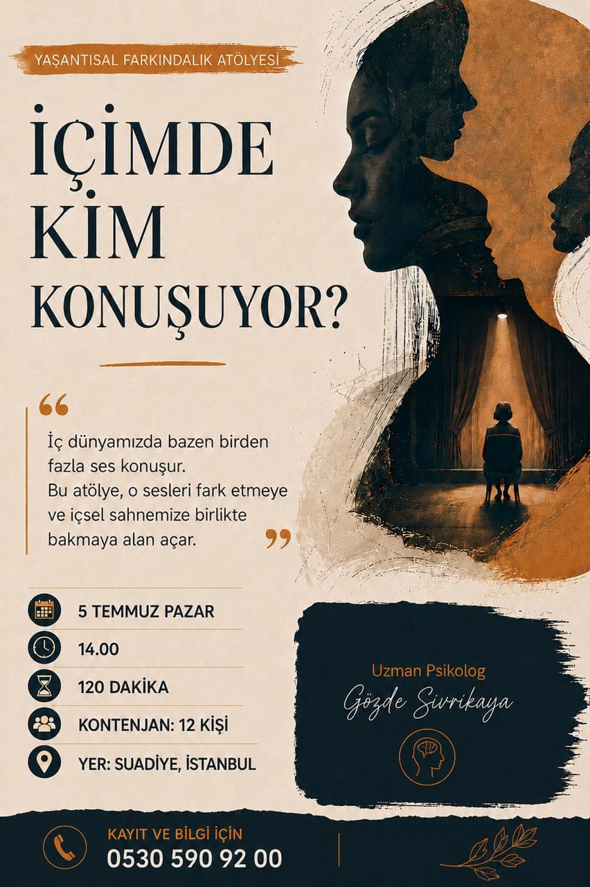 Yaşantısal Farkındalık Atölyesi: İçimde Kim Konuşuyor? afişi
